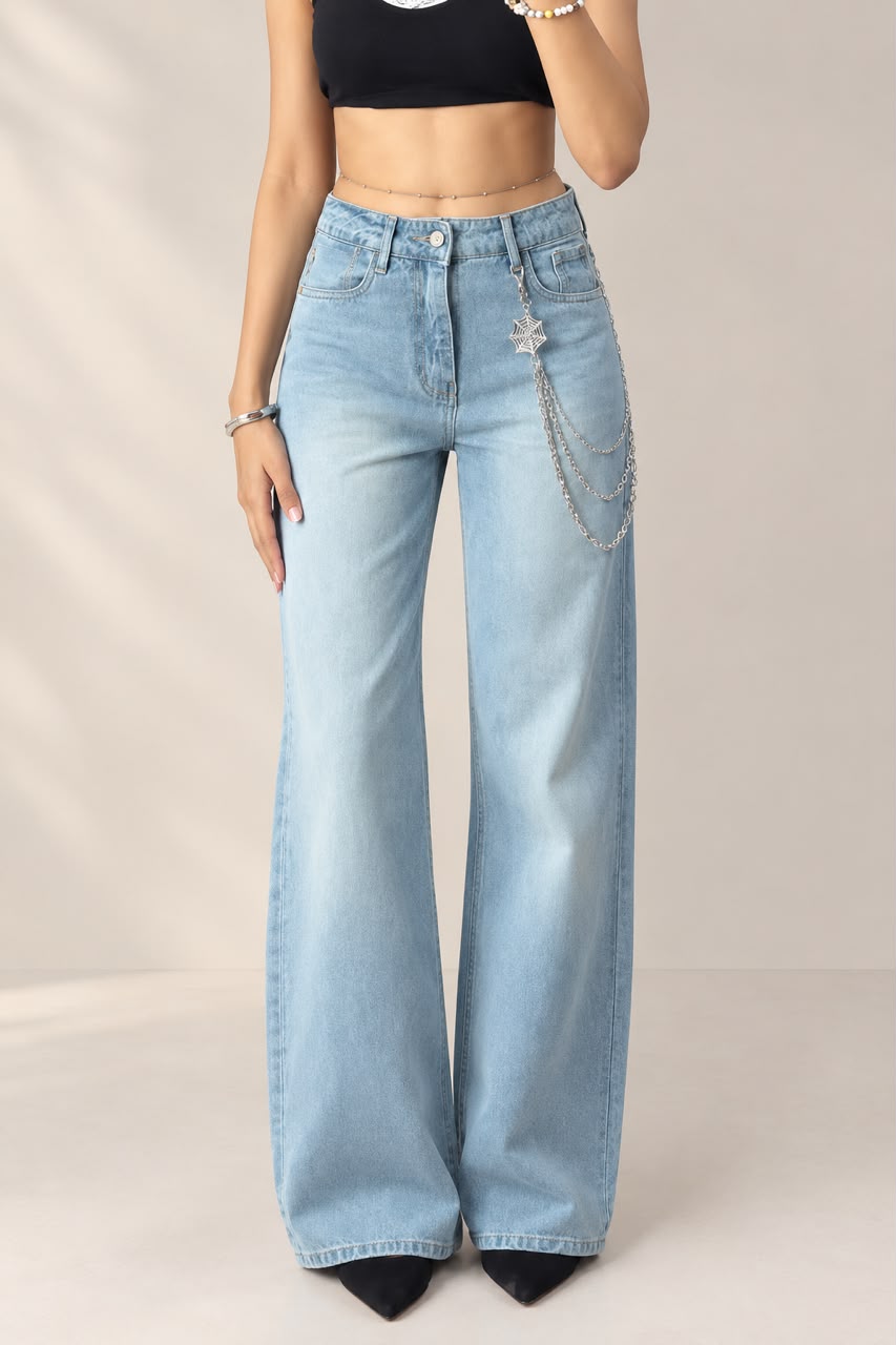 Light Blue Wide-Leg Jeans
