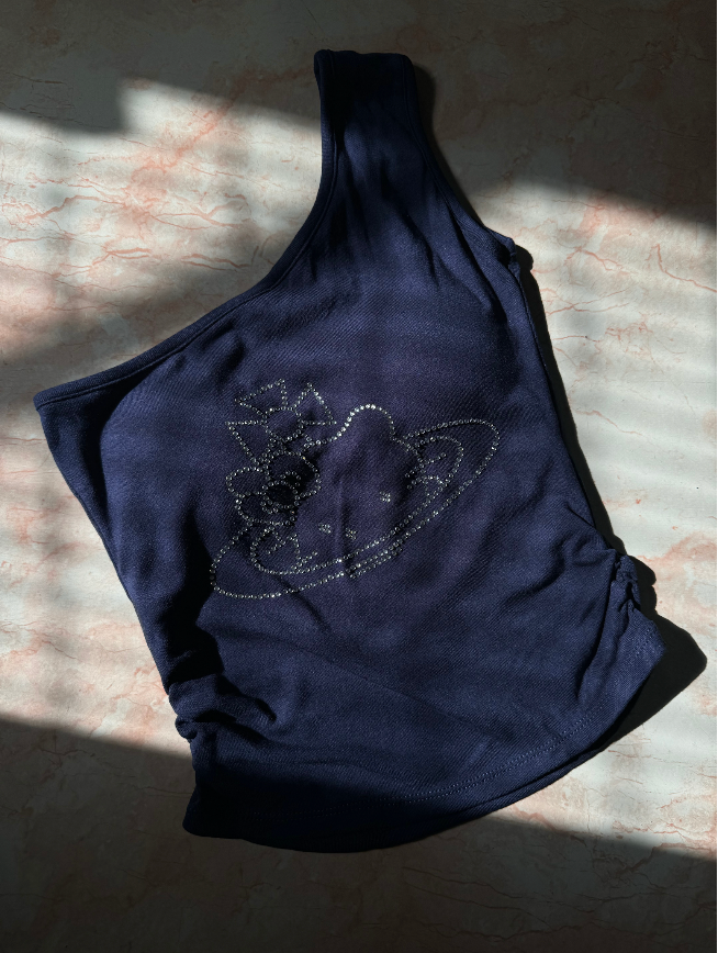 One Shoulder Hello Kitty Tops