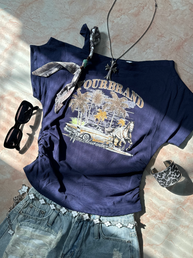 One Shoulder Scarf Top