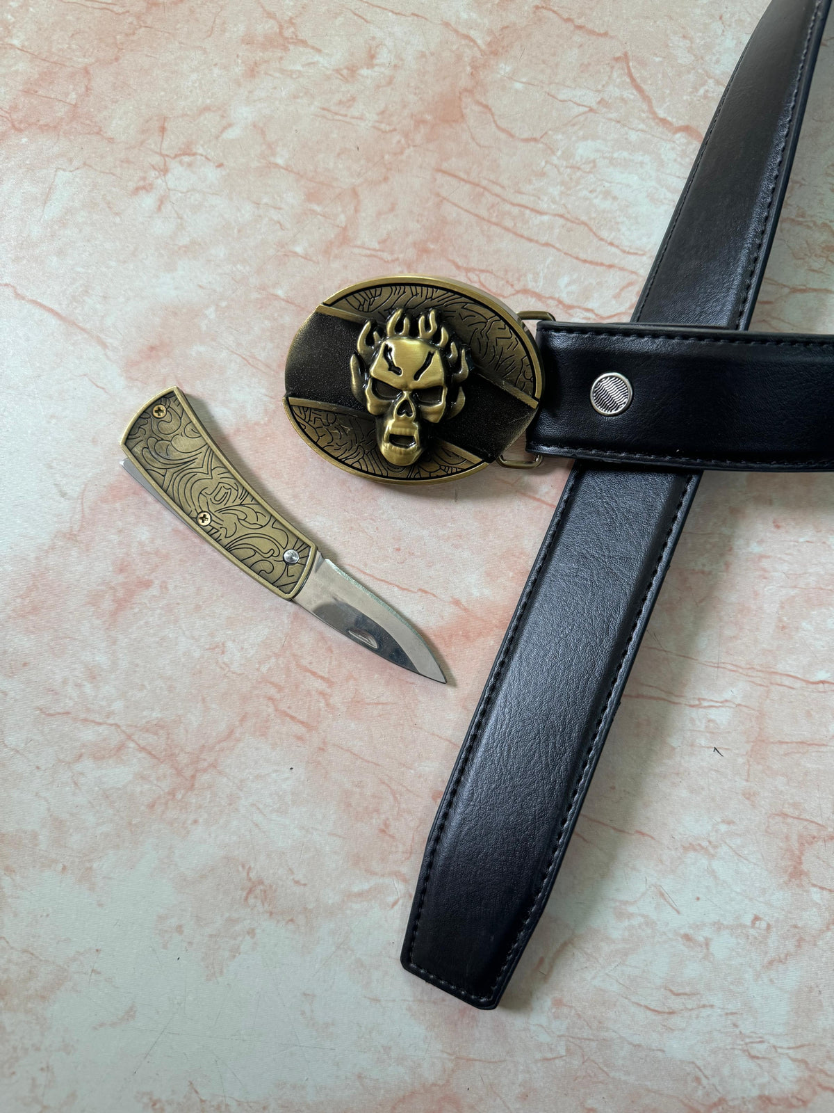 Golden Skull Knife Belt