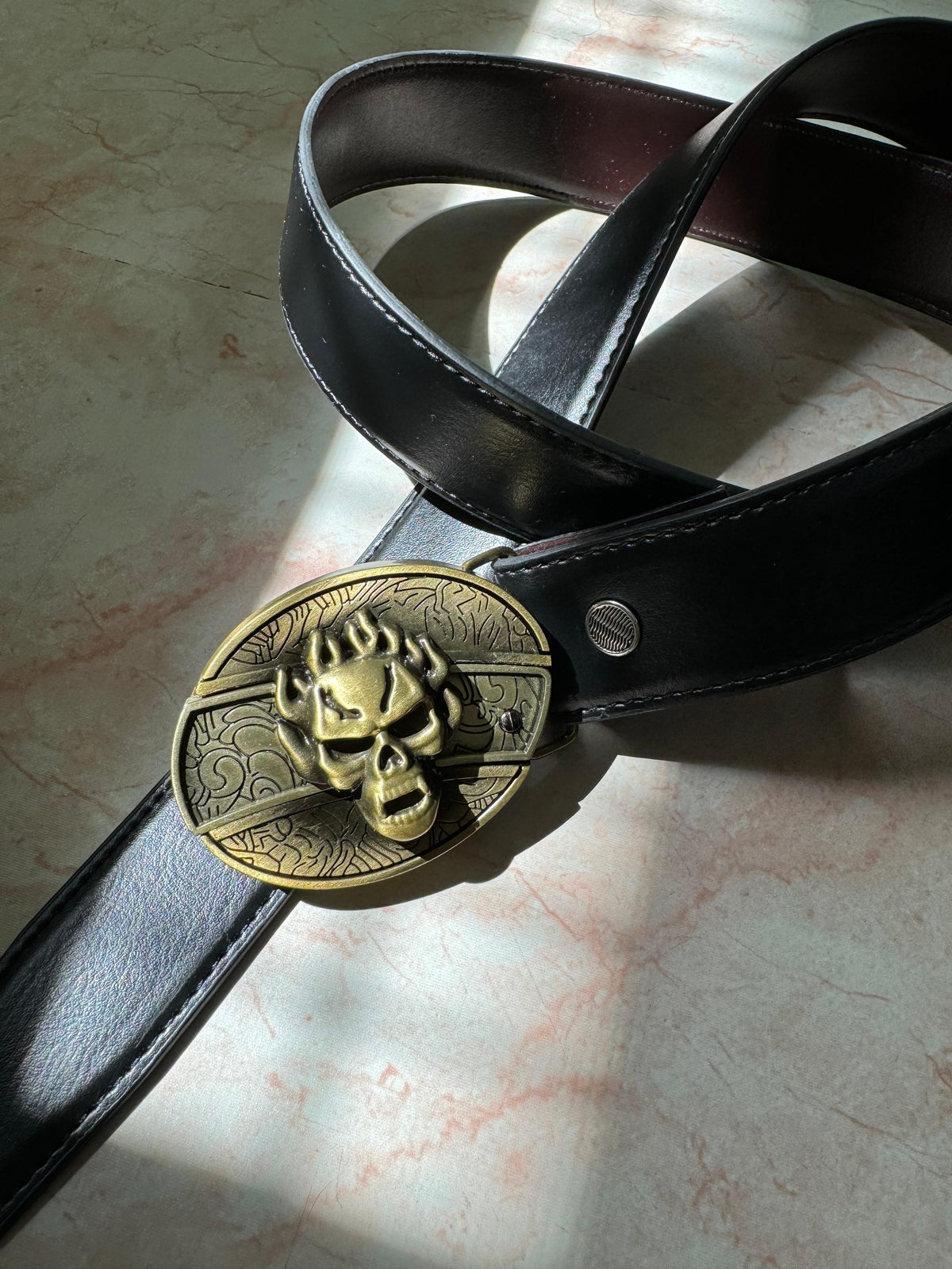 Golden Skull Knife Belt