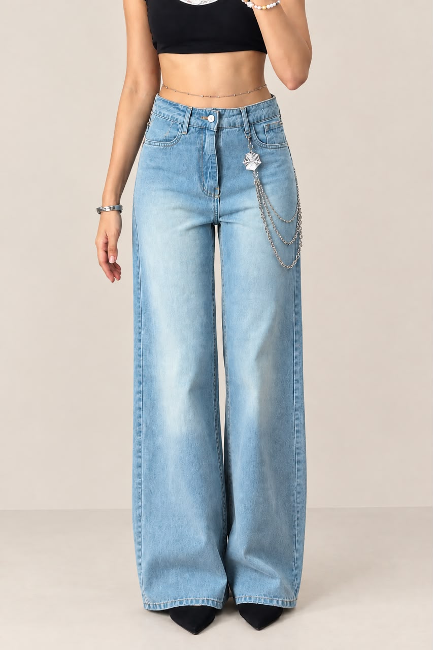 Light Blue Wide-Leg Jeans