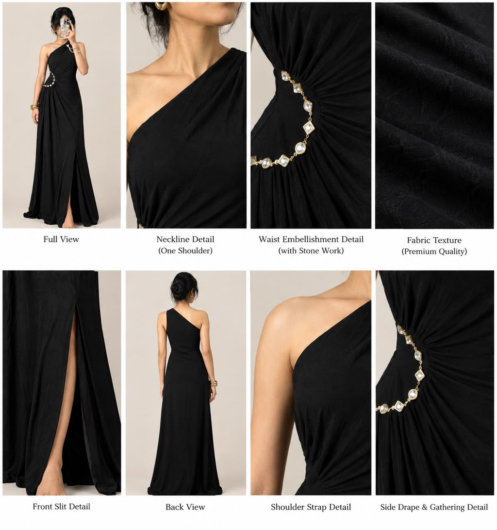 One shoulder Ruched dress